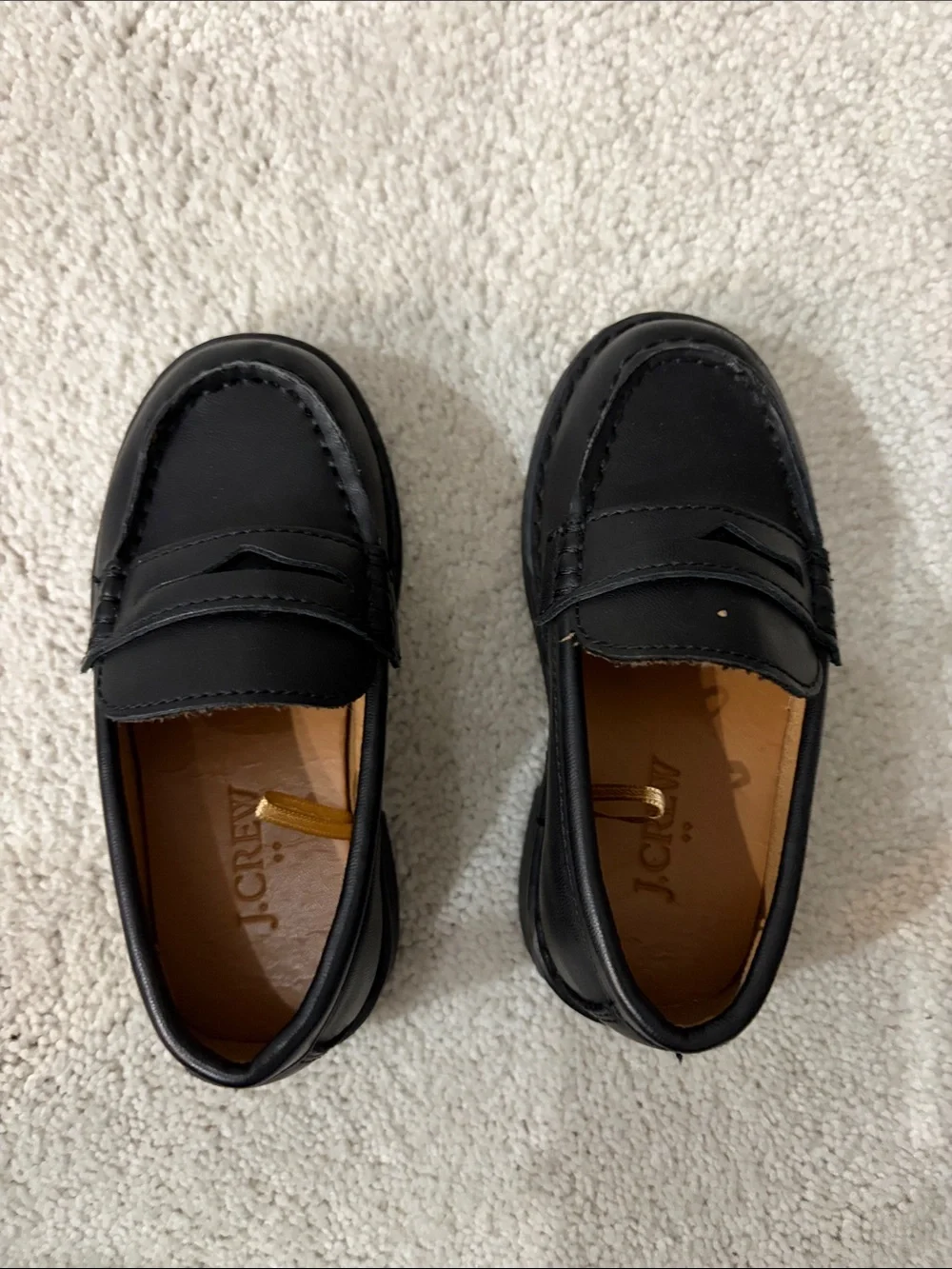 J. Crew Black Leather Penny Loafers for Men